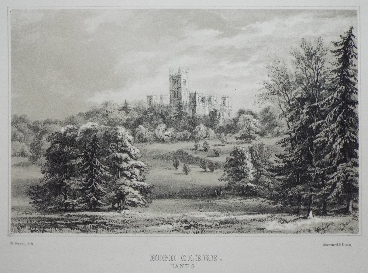 Lithograph - High Clere, Hants. - Gauci